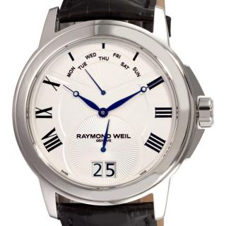 Raymond Weil Mens Tradition White Face Day Date Watch