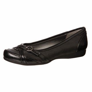 CL by Laundry Womens Tactful Black Buckle Flats
