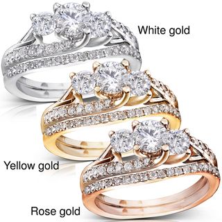 14k Gold 1 1/10ct TDW Diamond Bridal Rings Set (H I, I1 I2