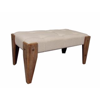 Rustic Elegance Tufted Fabric Bench