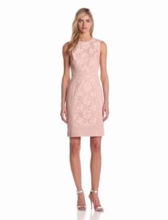 Maggy London Womens Web Rose Lace Sheath with Front Panel