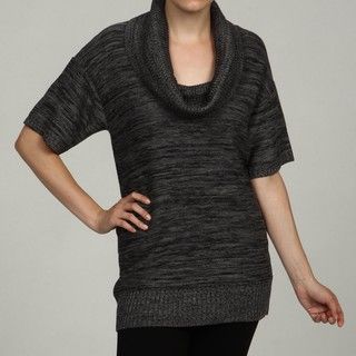 Sweaterworks Womens Black/Grey Marled Cowlneck Sweater