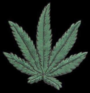 Pot Leaf   4 inches   Embroidered Iron On or Sew On Patch