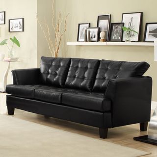 Dawson Black Bonded Leather Sofa