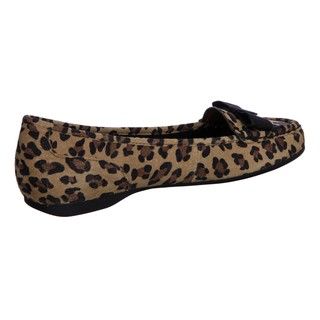 AK Anne Klein Womens Krantz Leopard Bow Detail Moccasins
