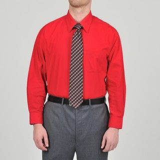Alexander Julian Colours Mens Cranberry Dress Shirt and Neat Tie