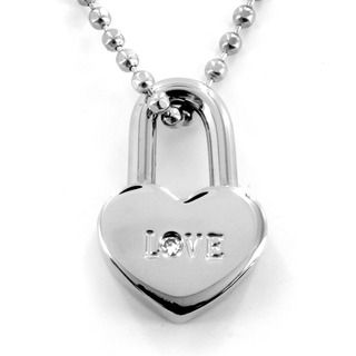 Stainless Steel Cubic Zirconia Love Heart Necklace