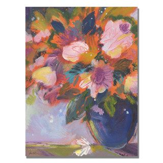 Shelia Golden Cobalt and Purple Flowers Canvas Art