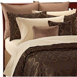 Chocolate/ Gold Art Deco Circle 12 piece Bed in a Bag with Sheet Set