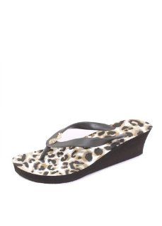  Tommy Bahama Leopard Bimini Wedge Flip Flops in Pepper Shoes