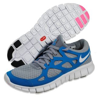 NIKE Womens Free Run+ 2 Grey/ Teal Running Shoes