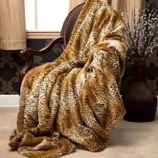 Oversize Cheetah Faux Fur Throw Blanket (60 in. x 84 in.)