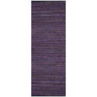 Hand woven Matador Purple Leather Rug (26 x 12)