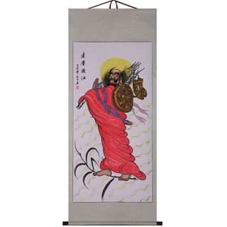 Zen Buddhist Legend 69 inch Wall Art Scroll Painting