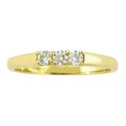 10k Gold April Birthstone White Topaz Bold Designer 3 stone Ring