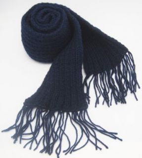 Handmade Acrylic Scarf   Simply Blue (100% Knitted By Hand