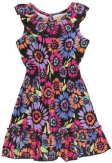 Carters Girls 2 6x Floral Print Dress, Black, 6x Clothing