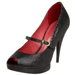Pour La Victoire Womens Ynes1 Peep Toe Mary Jane,Black,5 M US Shoes
