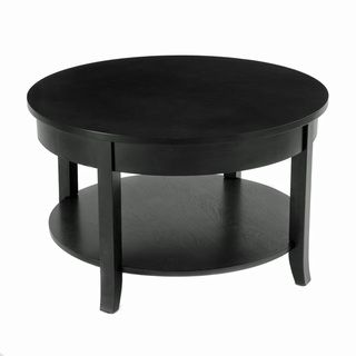 Bianco Collection Black 30 inch Round Coffee Table
