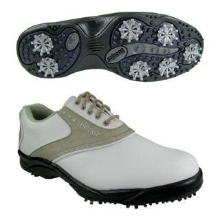FootJoy Womens GreenJoys White/ Taupe Golf Shoes
