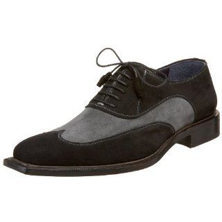2648Mezlan Mens Biaggi Oxford,Black/Grey,7.5 M US Shoes