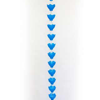 Solar Rain Chain Blue Lily Cups
