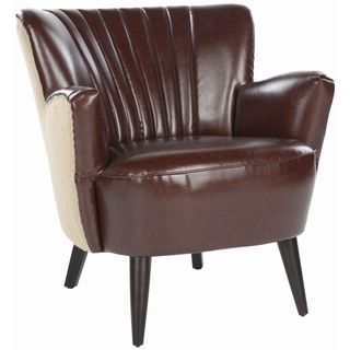 Safavieh Retro Leather / Jute Back Club Chair