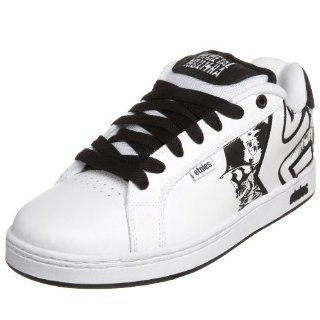 Mens Fader Skate Shoe,White/Black/Skulls,10.5 M US ETNIES Shoes