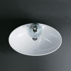 DeNovo Porcelain Oval Tapered Bathroom Vessel Sink and Chrome