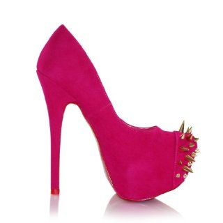 Stella Red Sole Spike Toe Womens Platform Pumps Pink 8.5 M US Shoes