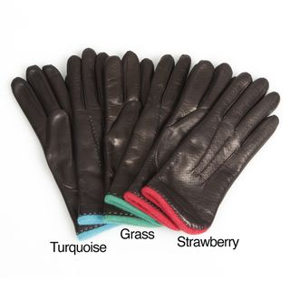 Portolano Womens Textured Leather Gloves