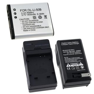 Li Ion Battery/ Charger for Olympus Stylus Tough 6000/ Li 50B