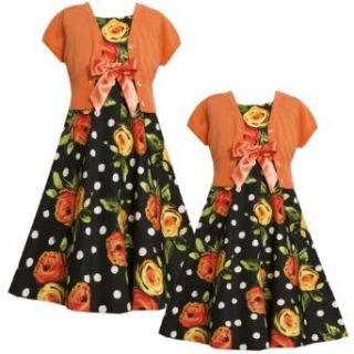 Size 6X BNJ 9357R 2 Piece ORANGE YELLOW ROSES and DOT