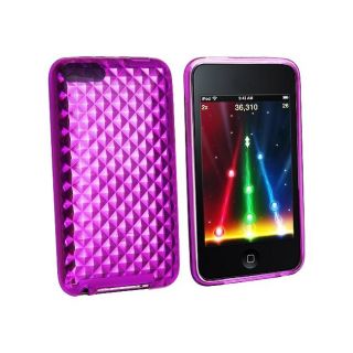Eforcity Clear Purple Diamond TPU Rubber Case for iPod Touch Gen 3