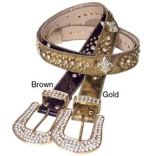 Journee Collection Womens Rhinestone and Stud Embellished Belt