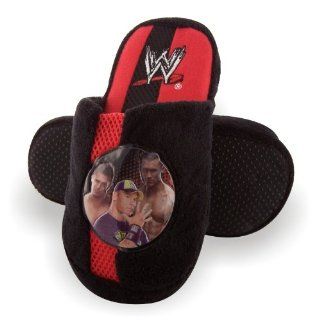 WWE John Cena Young Boys Skuff Black/Red Slippers   Sz 9/10 Shoes