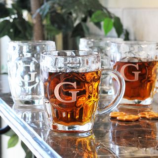 Custom Engraved Glass Beer Tankards (Set of 4)