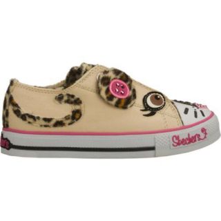 Girls Skechers Twinkle Toes Shuffles Purdy Paws Brown/Natural