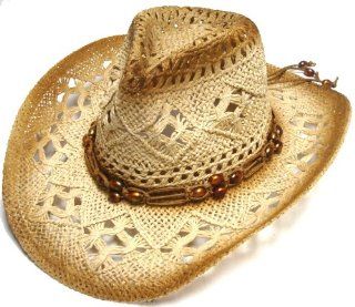 Western Style Crochet Shapeable Cowboy Ladies Straw hat