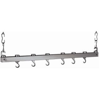 Brushed Chrome 36 inch Ceiling Kitchen Rack