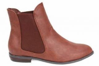 Womens Brown Vintage Style Chelsea Boots Ladies 10 Shoes