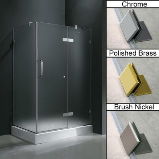 Frameless Frosted Shower Enclosure with Right Door & Base (32 x 40