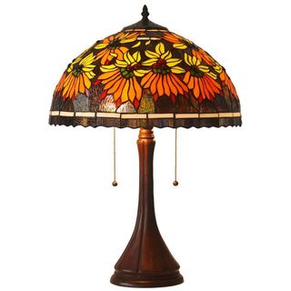 Tiffany Style Poinsettia Table Lamp
