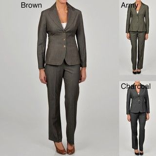 Sharagano Womens 3 button Self Bias Pant Suit