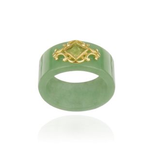 Glitzy Rocks 18k Gold over Sterling Silver Created Jade and Peridot