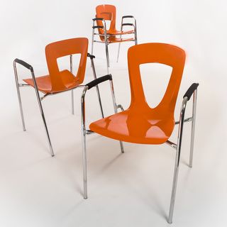 Christopher Knight Home Kennedy Orange Modern Chair (Set of 4