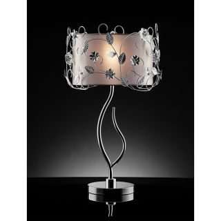 Floral 34 inch Silver Crystal Table Lamp