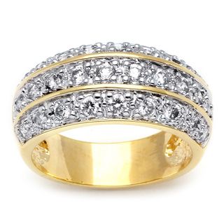 Ultimate CZ 14k Two tone Gold Overlay Cubic Zirconia Ring