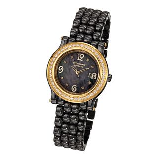 Stuhrling Original Womens Grace Quartz Crystal Ceramic Bracelet Watch