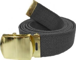 100% Cotton Military 54 Web Belt (Black w/Gold Buckle